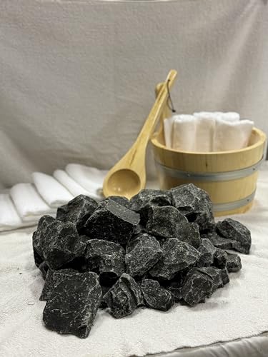 Loyly Dark Gray Sauna Rocks, 35 LB Box