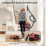 Powerful 1600W Bagless Canister Vacuum Cleaner
