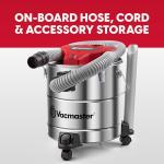 Vacmaster 5-Gallon Stainless Steel Ash Vacuum - Red
