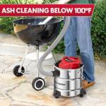 Vacmaster 5-Gallon Stainless Steel Ash Vacuum - Red