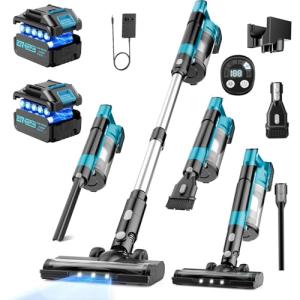 Cordless Stick Vacuum with 2 Batteries and 6 Accessories