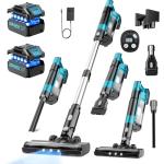 Cordless Stick Vacuum with 2 Batteries and 6 Accessories