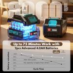 Cordless Stick Vacuum with 2 Batteries and 6 Accessories