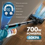 Denqir 700W Cordless Vacuum Cleaner with 2 Batteries