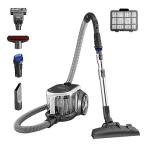 Eureka Bagless Canister Vacuum Cleaner, Lightweight Vac for Carpets and Hard Floors, Silver with Black, NEN180