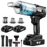 Car Vacuum Cordless, 35000PA Strong Suction Handheld Vacuum with 2 Detachable Batteries, 60Min Runtime Portable Vacuum Cleaner for Car Detailing, Pet Hair, Home Couch & Office, 350ML XL Dust Cup