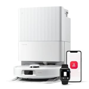 roborock Qrevo Series Robot Vacuum and Mop, 8000Pa Suction, Upgraded from Qrevo S, Anti-Tangle Brush, Smart Obstacle Avoidance, Auto Mop Washing, All-in-One Dock, 200RPM Spinning Mops, White(QV 35A)