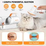 PAWING Pet Grooming Kit with Vacuum, All-in-1 Professional Deshedding Tools for Dogs & Cats - Low Noise Dogs Vacuum Cleaner with 2L Large Capacity Dust Cup for Shedding Pet Hair
