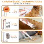 PAWING Pet Grooming Kit with Vacuum, All-in-1 Professional Deshedding Tools for Dogs & Cats - Low Noise Dogs Vacuum Cleaner with 2L Large Capacity Dust Cup for Shedding Pet Hair