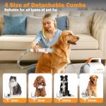 PAWING Pet Grooming Kit with Vacuum, All-in-1 Professional Deshedding Tools for Dogs & Cats - Low Noise Dogs Vacuum Cleaner with 2L Large Capacity Dust Cup for Shedding Pet Hair