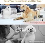 8VR Dog Grooming Kit, Pet Grooming Vacuum with Pet Clipper Nail Grinder, Dog Hair Vacuum with 6 Pet Grooming Tools for Dogs Cats Shedding Grooming