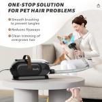 Bunfly Dog Grooming Kit with 13000kpa Strong Grooming & Vacuum Suction 99% Pet Hair,3L Capacity,11 Grooming Tools Dogs Cats and Other Animals,Home and Car Cleaning -Black