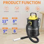 TROURAY 2.6 Gallon Lightweight Ash Vacuum Cleaner