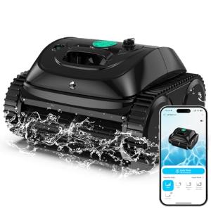 (2026 Upgrade) WYBOT C1 Cordless Robotic Pool Vacuum for Inground Pools, Above Ground Pool Cleaner 4-in-1 Wall & Waterline Cleaning Up to 1,614sq.ft, 150mins Smart Navigation, App Support