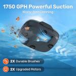 Cordless Robotic Pool Cleaner, Pool Vacuum for Above Ground Pool Lasts 90 Min, Portable, Self-Parking, Ideal for Pools up to 860 sq.ft