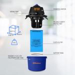 Koblenz WD-2L Portable Wet Dry Vacuum, 2-Gallon 2 PHP Suction Plus Blower Vacuum Cleaner for Liquids, Dust, Pet Hairs, 10' Reach, Ideal for Home, Car, Garage, Shop, Accessories Included, Blue/Black