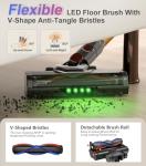 UKDMROX Cordless Stick Vacuum Cleaner: 550W 50KPA 45Mins with Powerful Suction, Self-Standing Lightweight Wireless Rechargeable Handheld Vacuum with Touch Screen for Home Pet Hair/Carpets/Floors