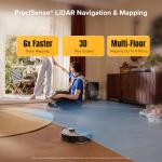 roborock Qrevo S5V Robot Vacuum and Mop, FlexiArm Edge Mopping, 12,000Pa Suction, Dual Zero-Tangle System, Smart Obstacle Avoidance, 10mm Mop Lifting, Auto Mop Washing&Drying, Self-Emptying&Refilling