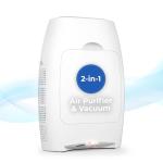 EyeVac Air 2-in-1 HEPA Air Purifier & Touchless Vacuum Automatic Dustpan - Ultra Fast & Powerful - Covers 600 Sq ft - Corded Canister Vacuum, Bagless, Automatic Sensors, 1000 Watt (White/White)