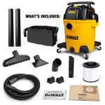 DEWALT 12 Gallon Poly Wet/Dry Vac, 5.5 HP Shop Vacuum Wet Vacuum Cleaner for Workshop, Jobsite, Commericial Area, Large Pick-Up Capacity, Yellow,DXV12P