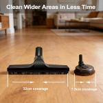 ANBOO 32mm 1 1/4 inches Vacuum Hardwood Floor Attachment Accessories Deluxe Extra Large Hardwood Brush 1-1/4inch Multi Surface Vacuum Attachments 360 Degrees Swivel Head Hard Floor Brush