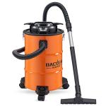 BACOENG 5.3-Gallon Ash Vacuum with Double Stage Filtration System, 10 Amp Ash Vacuum for Pellet Stoves with 1200W Powerful Suction, 5FT Metal Hose and 360° Rotating Wheel