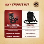 Pellethead Ash Vault Pro | 10-Amp Ash Vacuum for Fireplaces, Pellet Stoves & BBQs – 5-Gal Capacity, Dual HEPA, Heat-Resistant Hose, Steel Tank