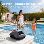 Cordless Robotic Pool Cleaner, Pool Vacuum for Above Ground Pool Lasts 90 Min, Portable, Self-Parking, Ideal for Pools up to 860 sq.ft