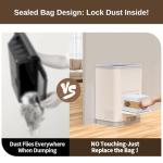 Thamtu Touchless Vacuum Automatic Dustpan with 2 Operation Modes - Ultra Fast & Powerful Corded Canister Pet Vacuum Electric Dustpan for Sweeping Pet Hair, Salon, Food Crumbs & Dirt