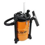 BACOENG 5.3-Gallon Ash Vacuum with Double Stage Filtration System, 10 Amp Ash Vacuum for Pellet Stoves with 1200W Powerful Suction, 5FT Metal Hose and 360° Rotating Wheel