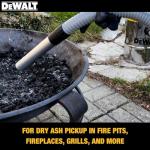 DEWALT Ash Vacuum DXV04A, 4 Gallon Metal Canister, 4 HP Powerful Motor, Strong Suction, and Efficient Filtration Safe Ash Vacuum for Pellet Stoves, Fireplaces, and BBQ Grills