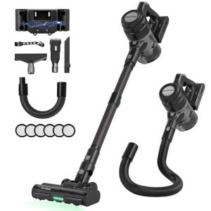 BrewVox Telescopic Cordless Stick Vacuum Cleaner for Home Carpet & Pet Hair, 40kPa Powerful Suction, 450W Motor, 65 Min Runtime, 2.5H Quick Rechargeable for All Floors