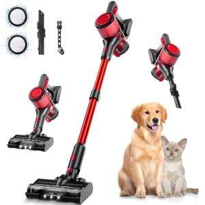 BSNAW Cordless Vacuum Cleaner for Home, 8-in-1 Lightweight Stick Vacuum with 45Mins Runtime, Powerful Suction, Anti-Tangle, Rechargeable Cordless Vacuum for Hardwood Floor Carpet Pet Hair, N501