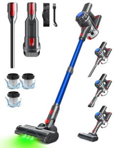 SVHT Cordless Vacuum Cleaner, 35KPA 45Mins Vacuum Cleaners for Home, Lightweight Vacuum Cordless with Anti-Tangle Brush, Stick Vacuum for Carpet,Pet Hair,Hardwood Floor