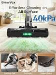 BrewVox Telescopic Cordless Stick Vacuum Cleaner for Home Carpet & Pet Hair, 40kPa Powerful Suction, 450W Motor, 65 Min Runtime, 2.5H Quick Rechargeable for All Floors