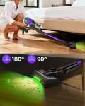 COTIAR Cordless Vacuum Cleaner, 650W 48KPA 60Min Wireless Vacuum for Home, Stick Vacuum with Green Light Anti-Tangle, Rechargeable Vacuum Cleaners for Pet Hair Carpet Hard Floors （Purple）