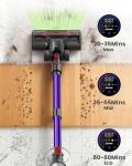 COTIAR Cordless Vacuum Cleaner, 650W 48KPA 60Min Wireless Vacuum for Home, Stick Vacuum with Green Light Anti-Tangle, Rechargeable Vacuum Cleaners for Pet Hair Carpet Hard Floors （Purple）