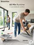 BrewVox Telescopic Cordless Stick Vacuum Cleaner for Home Carpet & Pet Hair, 40kPa Powerful Suction, 450W Motor, 65 Min Runtime, 2.5H Quick Rechargeable for All Floors