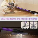 Zefiro Cordless Vacuum Cleaner for Home,450W /40Kpa 50Mins Stick Vacuum,Anti-Tangle 1.5L Dust Cup, Rechargeable Wireless Handheld Vacuum for Pet Hair/Carpet/Floor