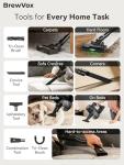 BrewVox Telescopic Cordless Stick Vacuum Cleaner for Home Carpet & Pet Hair, 40kPa Powerful Suction, 450W Motor, 65 Min Runtime, 2.5H Quick Rechargeable for All Floors