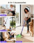 COTIAR Cordless Vacuum Cleaner,500W 40KPa 120Mins Runtime with 2 Batteries,Anti-Tangle Stick Vacuum with Green Light,Rechargeable Wireless Vacuum for Pet Hair/Carpet/Hardwood Floor,Purple