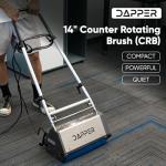 14" Counter-Rotating Brush (CRB) Carpet & Hard Floor Cleaning Machine – 450 RPM, Quiet 53 dBA, Compact 41 lb Commercial Scrubber – Ideal for Offices, Hotels & Small Spaces
