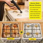 STEAMBOT® Heavy Duty Steam Cleaner with 2L Large Water Tank, 28-in-1 Multipurpose steam cleaner for home, High Temperature Deep Cleaning for Grout, Floor, Tile, Oven, Car, Window&Kitchen，no chemical