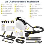 Multi-purpose steam cleaner with all 21 accessories, handheld steam cleaner and shoulder strap, for furniture, sofa, tiles, floors, windows, upholstery
