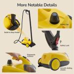 STEAMBOT® Heavy Duty Steam Cleaner with 2L Large Water Tank, 28-in-1 Multipurpose steam cleaner for home, High Temperature Deep Cleaning for Grout, Floor, Tile, Oven, Car, Window&Kitchen，no chemical