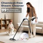 Waitbird steam cleaner, household steam cleaner, handheld steam cleaner with 21 accessories, 248 ° F high temperature, suitable for bathroom glass, floor, sofa, kitchen oil stains, toys (White)