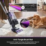 Eureka FlexReach Powerful Upright Vacuum Cleaner for Carpet and Hard Floor, Lift-Up Vacuum with Large Dust Cup, Anti-Tangle, NEU651PL, Purple