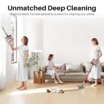 Cordless Vacuum Cleaner, Lightweight Stick Vacuum Cleaner for Home, 6 in 1, Anti-Tangle Vacuum with Powerful Suction, 180° Bendable Wand Rechargeable Cordless Vacuum for Floor Pet Hair/Carpet Deep Red