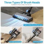 VIPSUN Cordless Vacuum Cleaner with Self-Standing, LED Screen Stick Vacuum Cleaners for Home, Lightweight Powerful Suction Vacuum, 6-in-1 Rechargeable Vacuum for Carpets, Pet Hair, Hardwood Floors