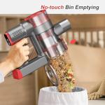 Cordless Vacuum Cleaner, Lightweight Stick Vacuum Cleaner for Home, 6 in 1, Anti-Tangle Vacuum with Powerful Suction, 180° Bendable Wand Rechargeable Cordless Vacuum for Floor Pet Hair/Carpet Deep Red